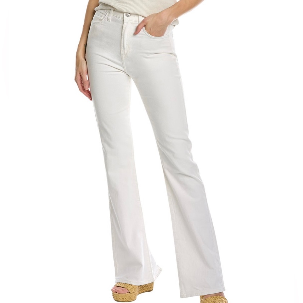 Brand new! 7 FOR ALL MANKIND ECRU LINEN-BLEND EASY BOOTCUT JEAN. Size 28!